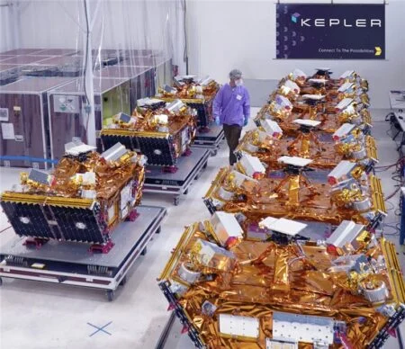 Kepler Communications Launches World-First Optical Data Centre Satellites Kepler’s optical satellites. Image courtesy Kepler.