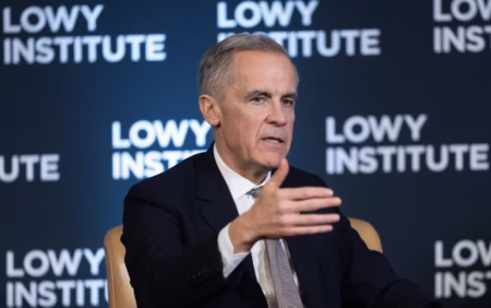 Canada Middle East War 2026: Carney Won’T Rule Out Joining — And His Flip-Flopping Is Making Everyone Nervous Prime Minister Mark Carney responds to a question as he takes part in an armchair discussion at the Lowy Institute in Sydney, Australia, Wednesday, March 4, 2026. THE CANADIAN PRESS/Adrian Wyld
