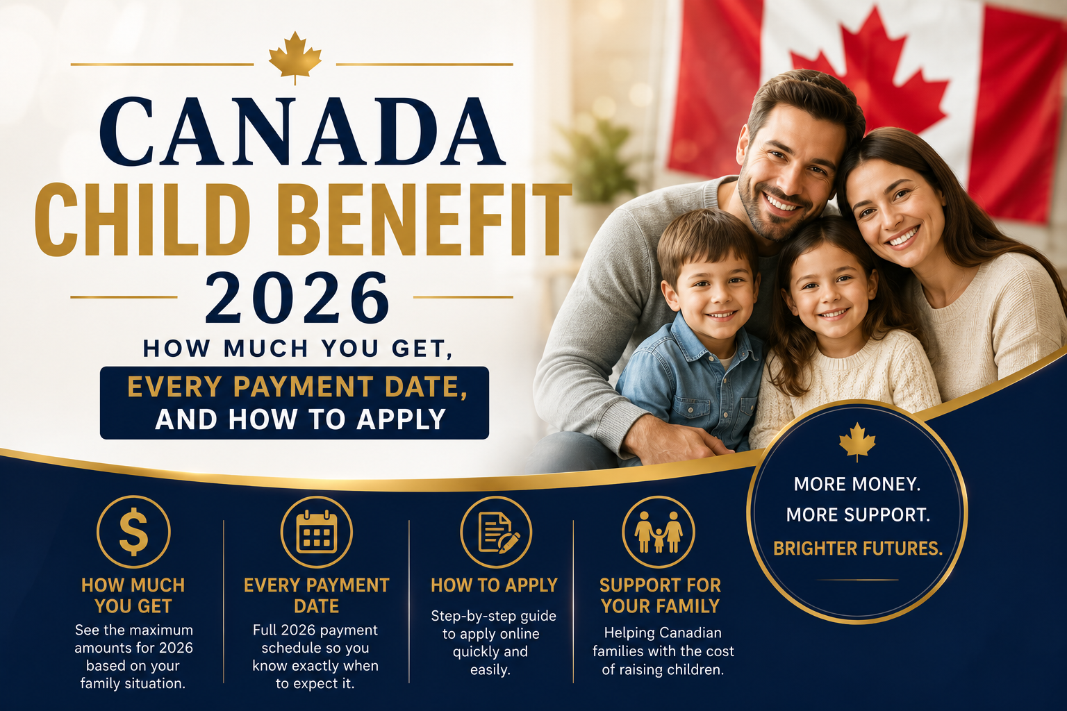 Canada Child Benefit 2026 — How Much You Get, Every Payment Date, And How To Apply 1 Canadian family reviewing Canada Child Benefit payment amounts and dates for 2026 on CRA My Account