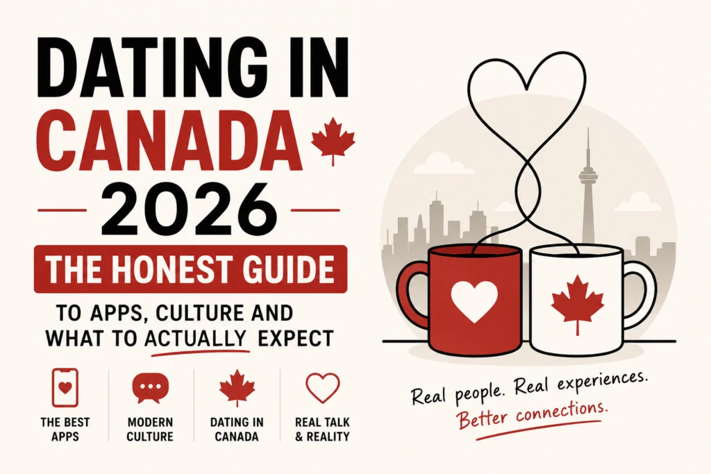 Dating In Canada 2026 — The Honest Guide To Apps, Culture And What To Actually Expect Young Canadian couple on a first date at a coffee shop in Toronto in 2026 after meeting on a dating app
