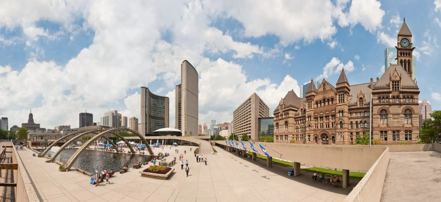 Toronto Mayoral Poll: Chow Leads As Bradford Closes The Gap Toronto City Hall and Nathan Phillips Square at dusk