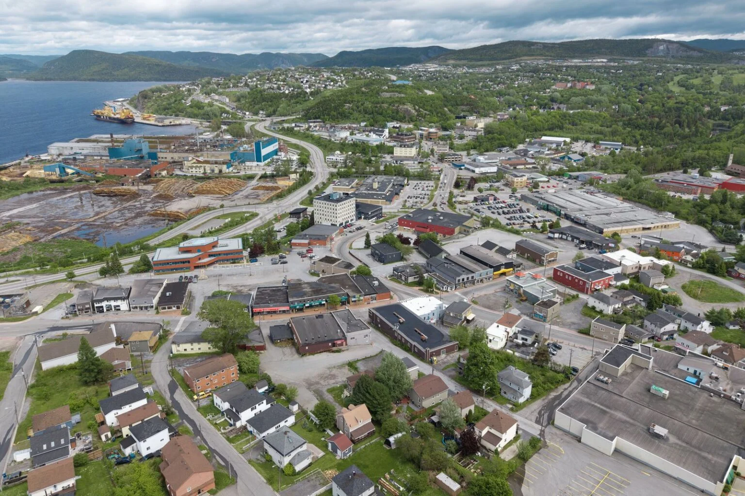 Corner Brook Health Investment 2026 — 45 New Long-Term Care Beds And Addictions Expansion Aerial view of Corner Brook, Newfoundland, the focus of a major Corner Brook Health Investment.