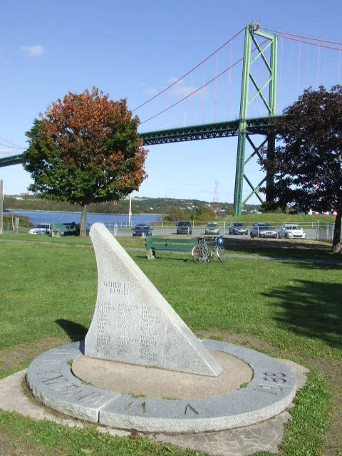 Nova Scotia Mackay Bridge Replacement Study 2026 — Repair, Rebuild Or Tunnel For Halifax Harbour? 3 MacKay Bridge replacement: The Africville memorial at Seaview Park with the MacKay Bridge visible behind it