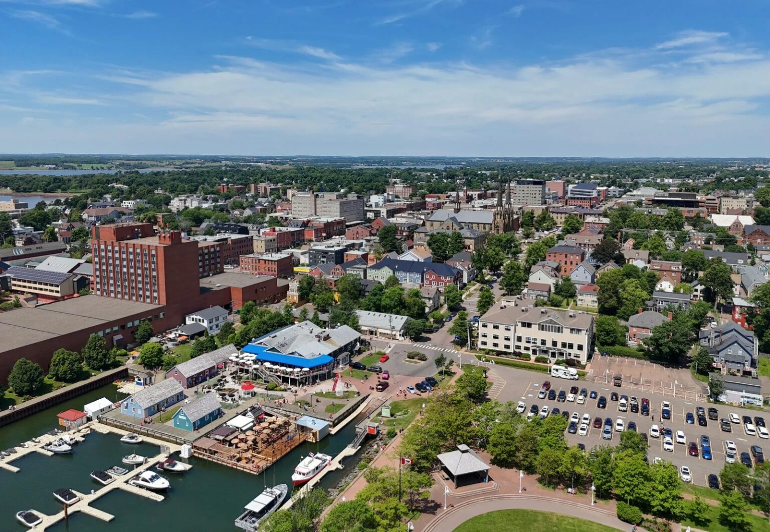 Madd Pei Memorial Monument 2026 — 12 Impaired-Driving Victims Honoured In Charlottetown Aerial view of Charlottetown, Prince Edward Island, the city where the new MADD PEI Memorial monument honouring 12 impaired-driving victims was unveiled