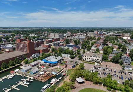 Madd Pei Memorial Monument 2026 — 12 Impaired-Driving Victims Honoured In Charlottetown Aerial view of Charlottetown, Prince Edward Island, the city where the new MADD PEI Memorial monument honouring 12 impaired-driving victims was unveiled