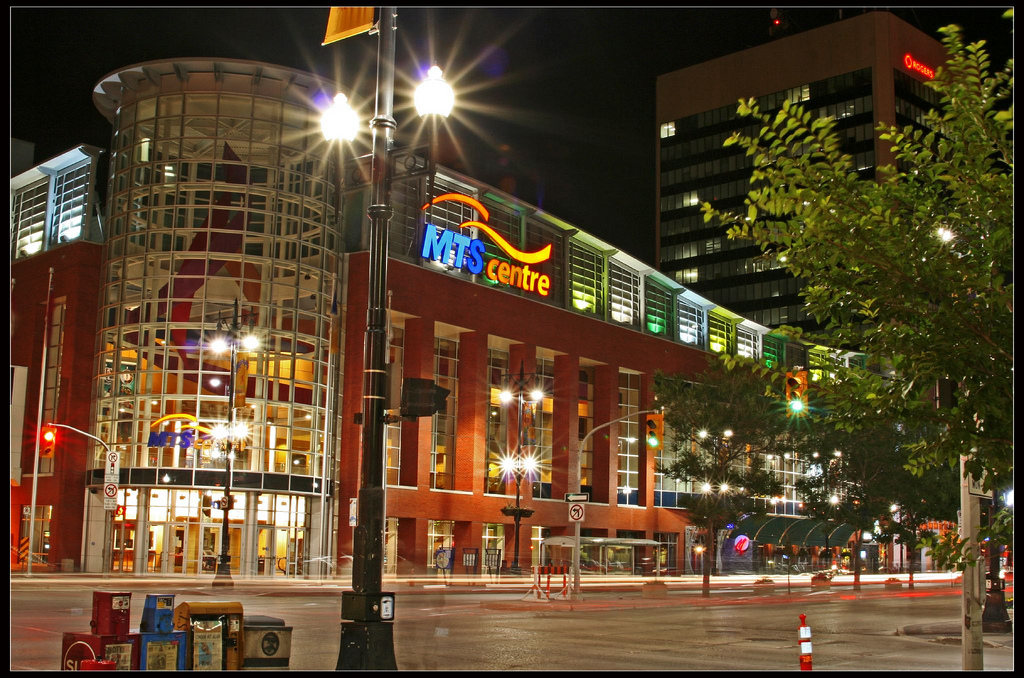 Winnipeg Jets Start Times Shift An Hour Later For 12 Home Games 1 Canada Life Centre (formerly MTS Centre), home of the Winnipeg Jets, at night