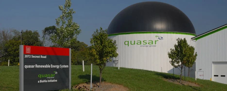 New Brunswick Biogas Plant Approved In Penobsquis — Dairy Manure And Fish Waste To Become Natural Gas 1 New Brunswick Biogas: A quasar anaerobic digester facility with a large domed biogas digester and signage