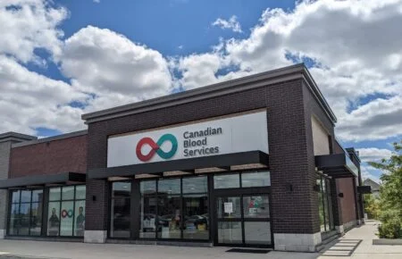 Grifols Winnipeg Plasma — the exterior of a Canadian plasma donor centre