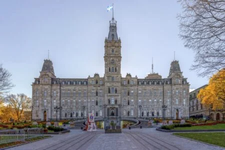 The National Assembly of Quebec parliament building in Quebec City ahead of the Quebec Election 2026