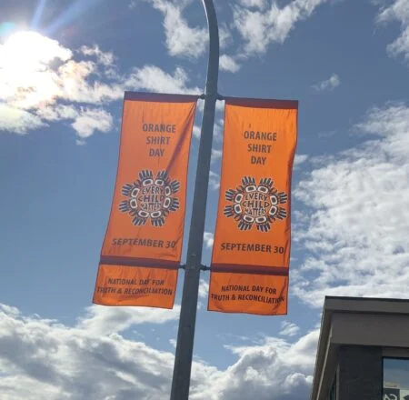 Winnipeg Truth And Reconciliation Treaty One Run 2026 — Orange Shirt Day Comes Early To Winnipeg Winnipeg Truth and Reconciliation Treaty One Run: Orange Shirt Day banners marking the National Day for Truth and Reconciliation