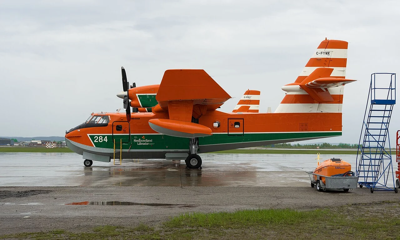 B.c. Election 2026 — Doerkson'S $500M Water-Bomber Fleet Meets Eby'S Grocery Price Guards In The Okanagan 2 A CL-415 water bomber, the type of aircraft promised in the B.C. Election 2026 wildfire plan