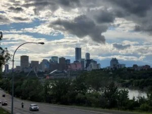 Bioware Edmonton Closure 2026 — Ea Shuts The Doors On The House That Built Mass Effect Edmonton skyline under dramatic clouds, the city losing BioWare in the BioWare Edmonton Closure