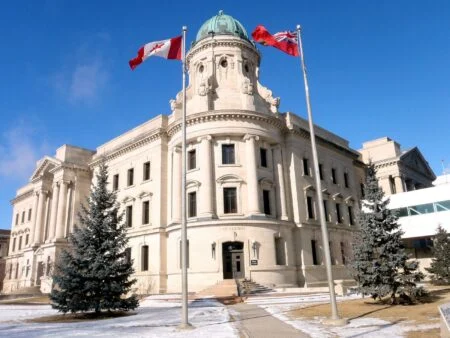 The Winnipeg Law Courts building in Winnipeg, Manitoba, where final arguments in the Eishia Hudson Inquest are being heard