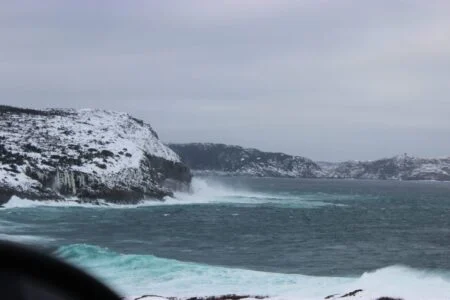 Storm Josephine Newfoundland 2026 — 110 Km/H Gusts, Heavy Rain And A Taste Of Snow Hits The East Coast Storm Josephine Newfoundland — heavy surf pounds the rocky coast at Cape Spear, Newfoundland as the post-tropical storm strikes the east coast