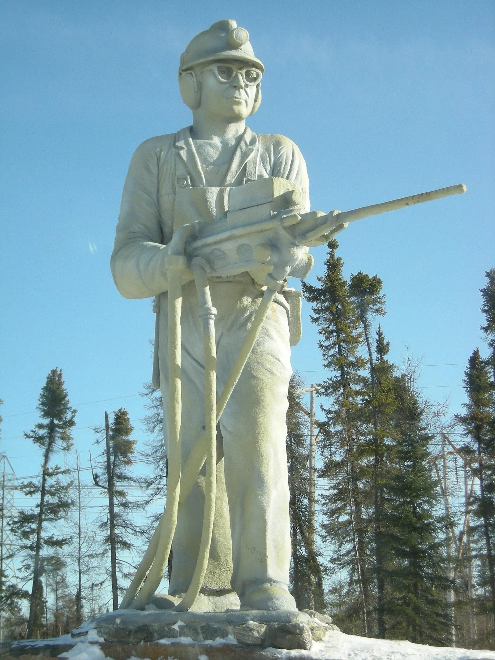 Manitoba'S Thompson Safe Space 2026 — $8M Northern Lodge For Indigenous Women And Children 2 The miner statue in Thompson, Manitoba, a landmark of the northern city