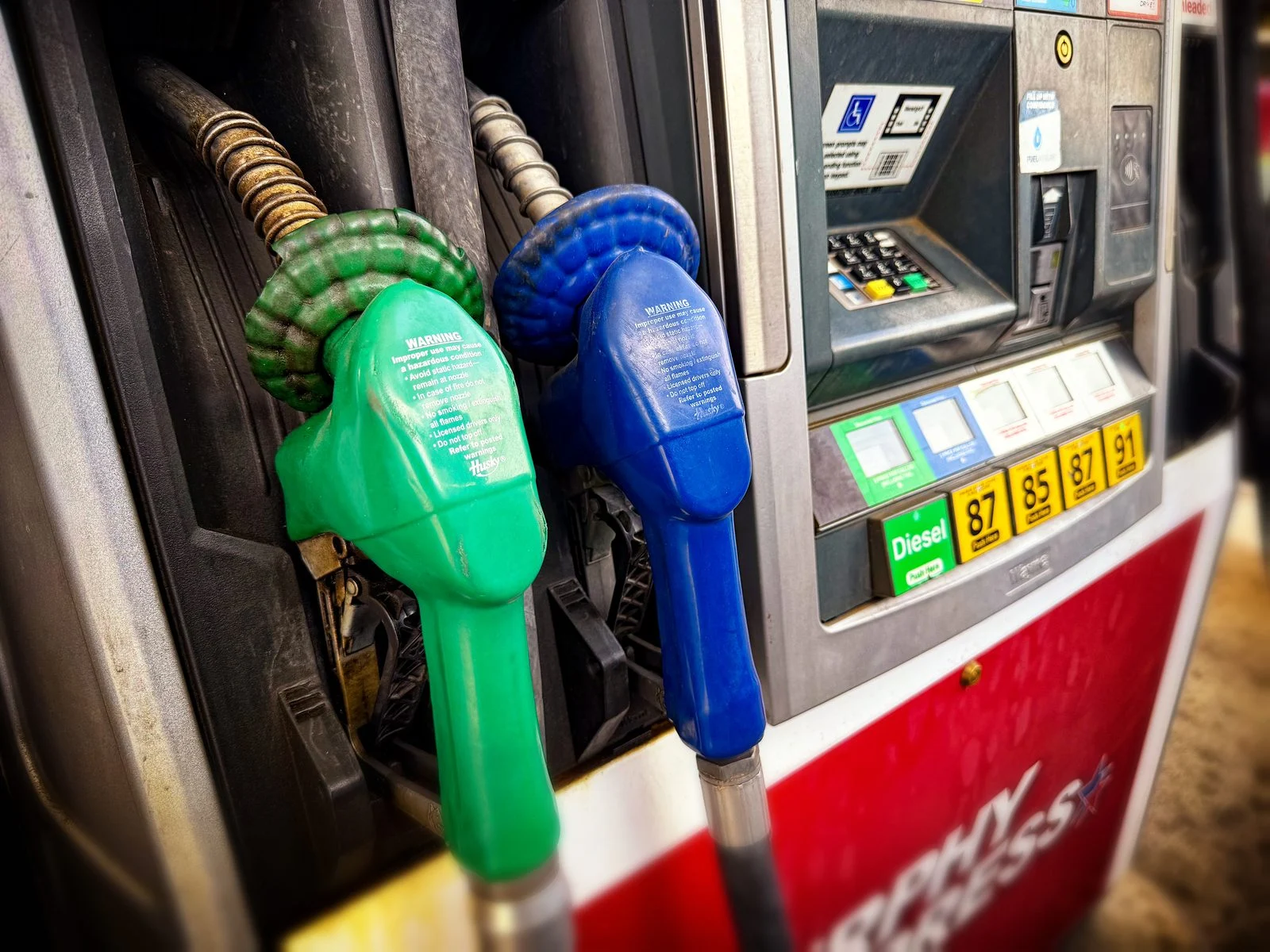 N.b. Diesel Prices 2026 — Soaring Fuel Costs Force Businesses To Add Surcharges 3 Diesel fuel pump at a gas station — N.B. Diesel Prices 2026 drive surcharges across the province