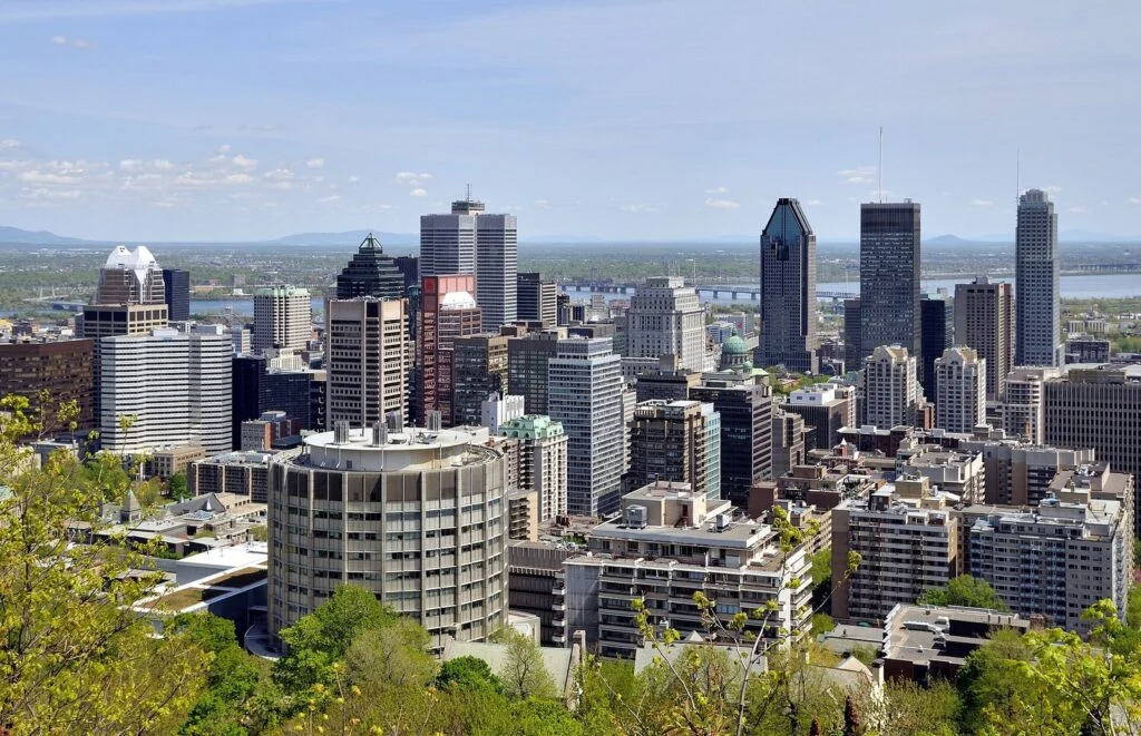 Montreal skyline, illustrating the city receiving nearly $18M in Emergency Homelessness Funding