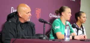 Stephen Hart Departs Halifax Tides 2026 — Halifax Soccer’S Living Legend Bows Out Stephen Hart Departs: Halifax Tides FC head coach Stephen Hart at a club press conference with players in his final 2026 season