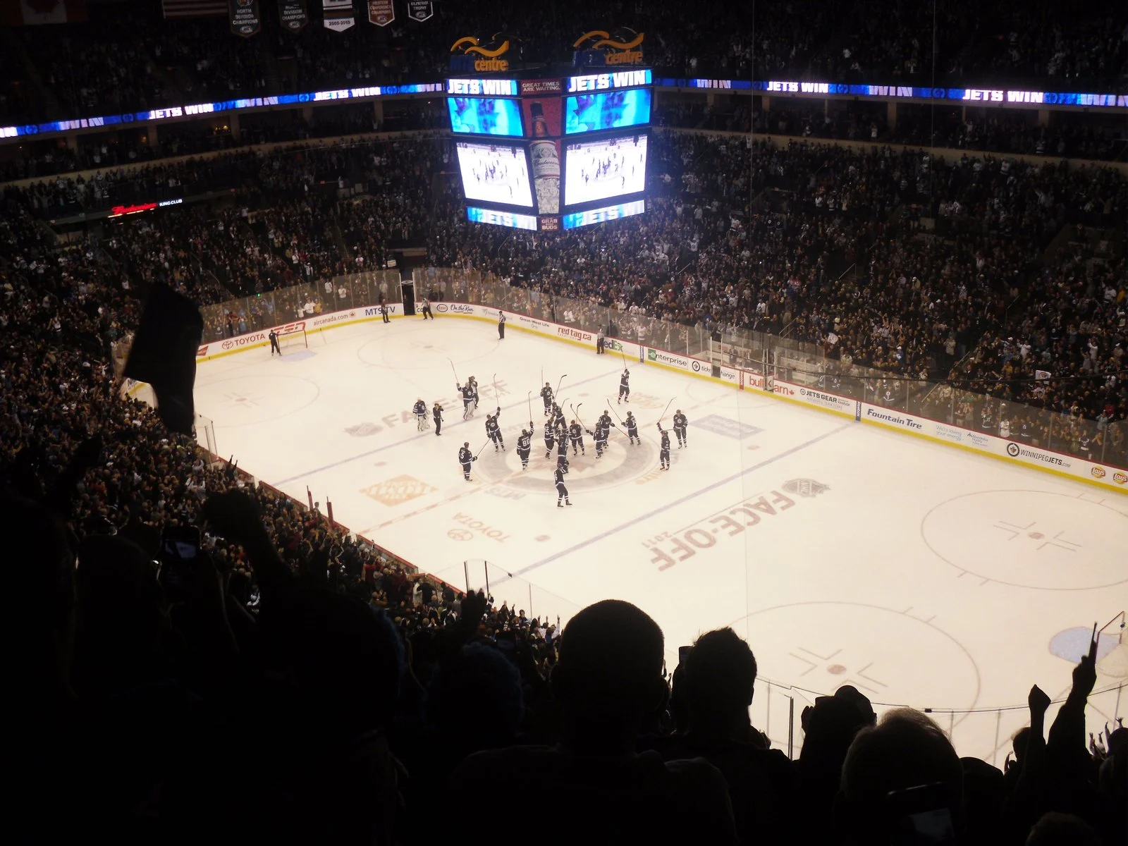 Winnipeg Jets Pride Night 2026 — New Pride Logo Debuts November 19 Against The Islanders 2 Winnipeg Jets Pride Night: Jets players celebrate a win on the ice at Canada Life Centre